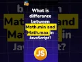 What is difference between Math min and Math max in javascript