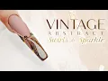 Vintage Abstract Swirls Sparkle Nail Art Design
