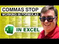 Excel Formula Quirk Commas Stop Working in Formulas - Episode 2222