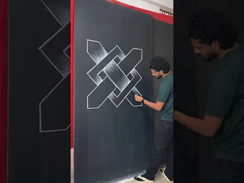 Beautiful 3D Design on Blackboard #3d #design #lineart