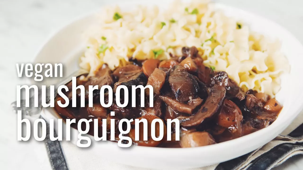 vegan mushroom bourguignon   hot for food