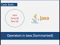 Operators In Java All Operators Summarized Java Tutorials Code Bode
