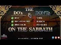 Do s and Don ts on the Sabbath