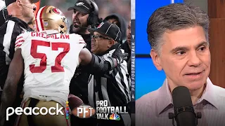 Analyzing Dre Greenlaw Dom DiSandro sideline run-in Pro Football Talk NFL on NBC