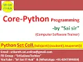 Python Set Collection with isdisjoint issubset issuperset Functions Python Sets