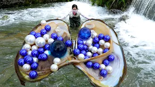 😱🎁Pry open the giant clam, inside it is pregnant with enchanting pearls, extremely beautiful