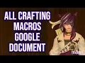 FFXIV 2 45 0474 All Crafting Macros Google Document