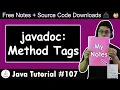 Javadocs Method Tags For Generating java Documentation