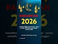 ramadhan 2026 berapa hari lagi - puasa ramadhan 2026 jatuh pada tanggal - ramadhan 2026 #shorts