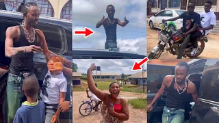 black sherif storm his family house in konongo with vgma artiste of the year plaque