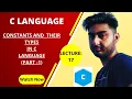 Constants Part-1 Coding Programming In C