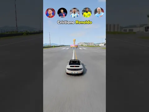 🚘CR7 vs Messi vs Mbappe vs Neymar vs Donut Jump Challenge⚽️ #beamngdrive  #shorts #car #ronaldo #cr7