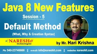 Java 8 New Features Session 5 Default Method Java 8 New Features Mr Hari Krishna