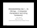 PROGRAMMING IN C - 35 Strings