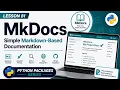 Lesson 81 - MkDocs Simple Markdown-Based Documentation Python Packages Series Uplatz