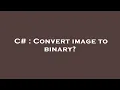 C Convert image to binary