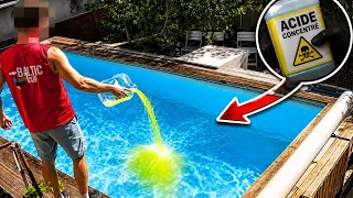 IL VERSE DE L'ACIDE DANS LA PISCINE DE SON VOISIN PENDANT SON ABSENCE ! ( CAM OFF ) 