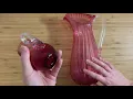 Pilgrim Cranberry Glass Creamer and Pitcher 1970s
