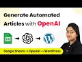 Create Wordpress Posts from Google Sheets in Minutes with Pabbly OpenAI