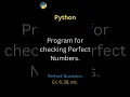Python Program To Check Perfect Number Python Interview Questions