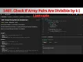 1497 Check If Array Pairs Are Divisible by k Leetcode Solution in JAVA