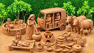 12 Cute Tiny Kitchen set DIY | Miniature Mitti Ke Bartan & Clay House | How To Make Clay Kitchen Set
