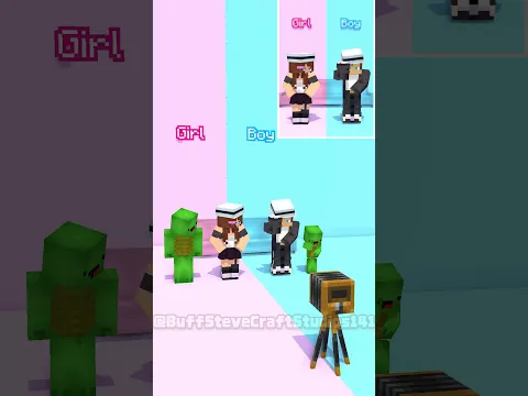 POV; (Michael Jackson)🕺🏻JJ Sister & JJ Smooth Criminal Dance Challenge - Minecraft Animation #maizen