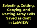 LabVIEW - Selecting Cutting Copying and Pasting Array Cells