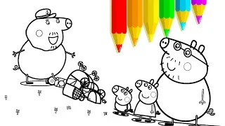Learn Colors For Kids Peppa Pig Coloring Pages Rainbow Colours for Children
