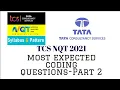 Most Asked TCS NQT Coding Questions and Answers 2021-Part 2