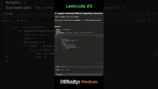 LeetCode 12 Longest Substring Without Repeating Characters - Python Solution in 3 Minutes