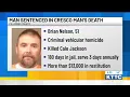 Harmony man sentenced for vehicular homicide in Cresco man s death