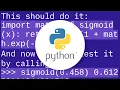How to calculate a logistic sigmoid function in Python