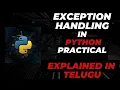 Python Try Except Else Finally in Telugu Exception Handling Complete Tutorial