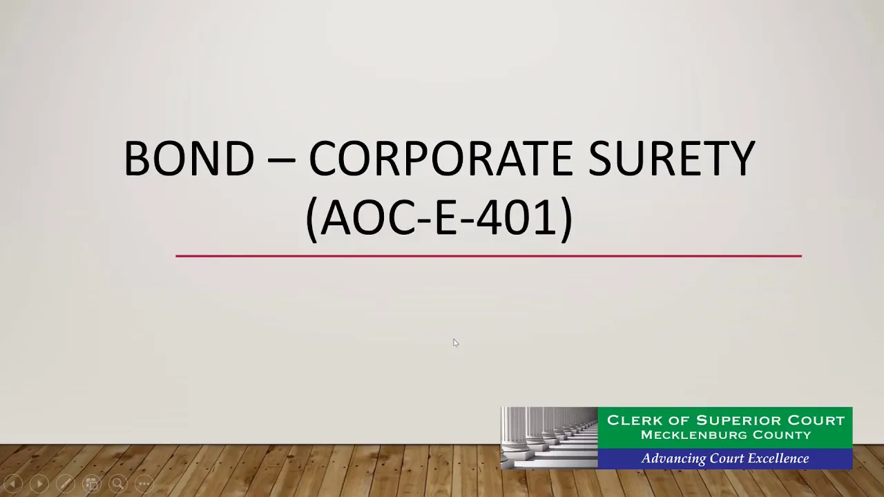 Bond: Corporate Surety - Video Tutorial