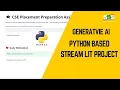 Streamlit based Project Python Generative AI SNS Institutions