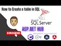 SQL Tutorial Create Table Statement in SQL