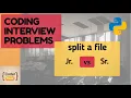 CODING INTERVIEW PROBLEM split a file junior vs senior
