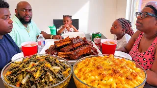 Sunday Dinner With the Family! 🍽️ Mouthwatering Short Ribs, Southern Collard Greens Mukbang