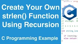 Calculate String Length Using Recursion C Programming Example
