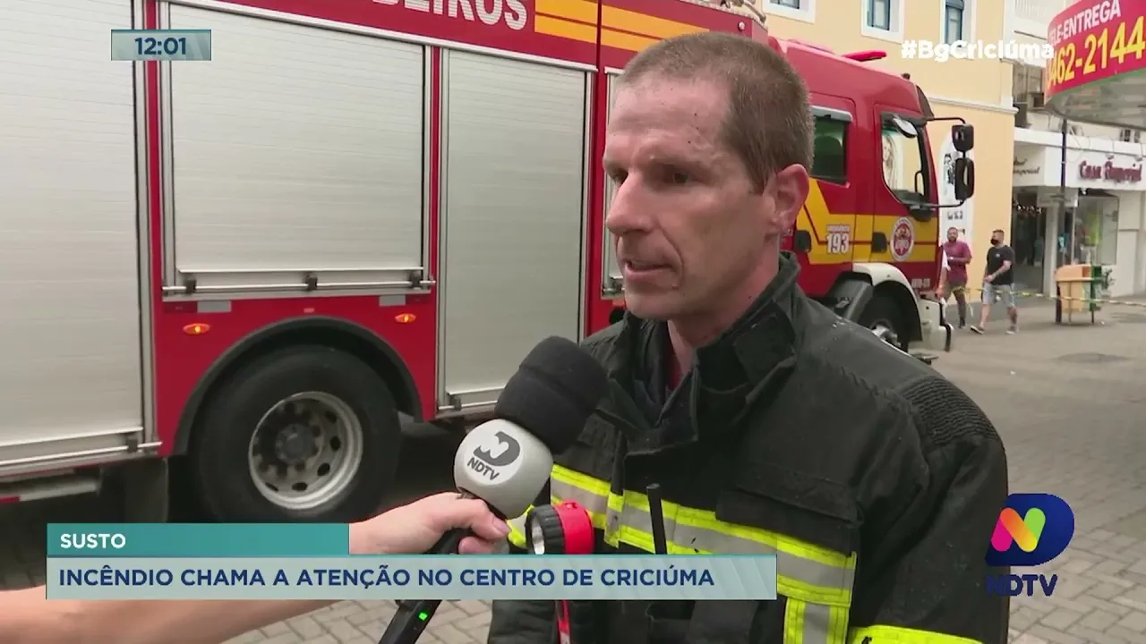Lanchonete pega fogo na área central de Criciúma