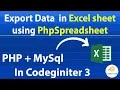 how to export data in excel in codeigniter 3