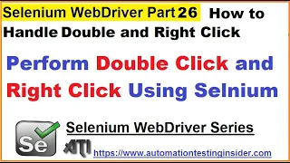 Selenium WebDriver Part26 Double click and Right Click in Selenium