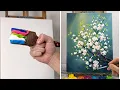 Lagu Beautiful Cherry Blossom Acrylic Painting | Step-by-Step Acrylic Tutorial for Beginners #412