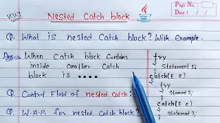 nested catch block in java Learn Coding