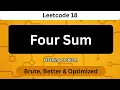 Leetcode 18 4Sum Problem Explained Brute Force to Optimized C Solution with Full Logic