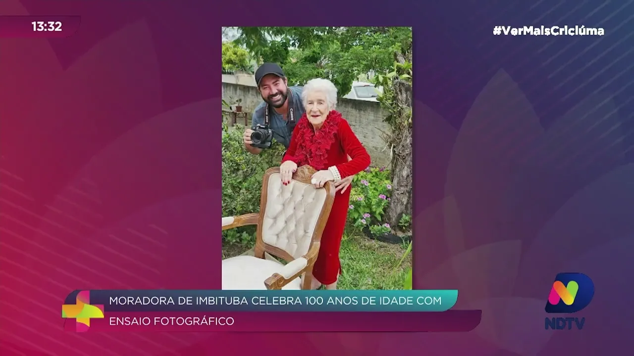 Mulher centenária faz ensaio fotográfico para celebrar o aniversário