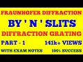 FRAUNHOFER DIFFRACTION BY N SLITS DIFFRACTION GRATING PART - 1 WITH EXAM NOTES