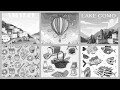 Amalfi Lake Como Italy Postcards Collection Color by Number online Game Hey Color