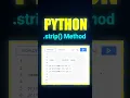 Python strip Method strip function in python strip in python l strip rstrip python